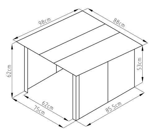 G21 robotfűnyíró garázs 88x62x98 cm, antracit színű