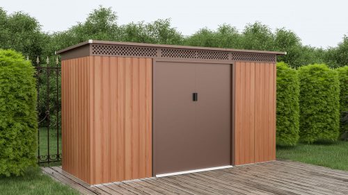 G21 GRAH 483 kerti ház, szerszámtároló - 340 x 142 cm, barna, +ajándék 120000Ft értékű****wellness utalvány 