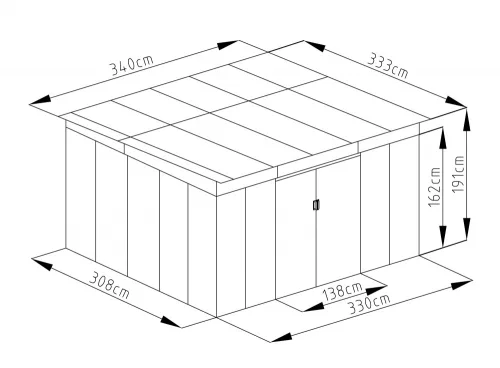G21 GRAH 1132 Kerti ház, szerszámtároló, 340 x 333 cm, antracit, +ajándék 120000Ft értékű****wellness utalvány