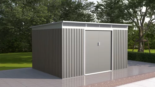 G21 GRAH 915 Kerti ház, szerszámtároló, 340 x 269 cm, metálszürke +ajándék 120000Ft értékű****wellness utalvány