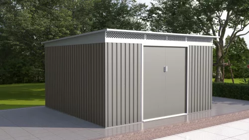 G21 GRAH 1132 Kerti ház, szerszámtároló, 340 x 333 cm, metálszürke +ajándék 120000Ft értékű****wellness utalvány