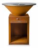 G21 Oregon Corten acél modern kerti grillsütő, planchával, 85 cm grillfelülettel, fatárolóval +120.000Ft értékű**** wellness utalvány 
