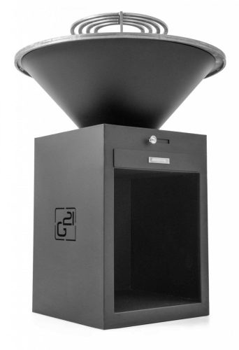 G21 Oregon Black szénacél modern kerti grillsütő planchával, 85 cm grillfelülettel, fatárolóval +120.000Ft értékű**** wellness utalvány 