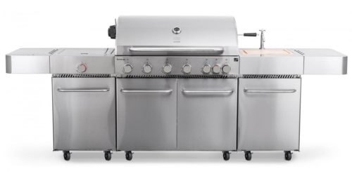 G21 Nevada BBQ Premium Line kerti gázgrill, 7 égőfejes, nyomáscsökkentővel, mosogatóval  + ajándék 160.000 Ft értékű wellness utalvány