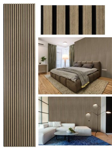 G21 Akusztikus panel 270x60,5x2,1 cm, dió (zajcsökkentő, dekor falpanel, falburkolat) 63910190 + ajándék 80.000Ft értékű ****wellnwss utalvány