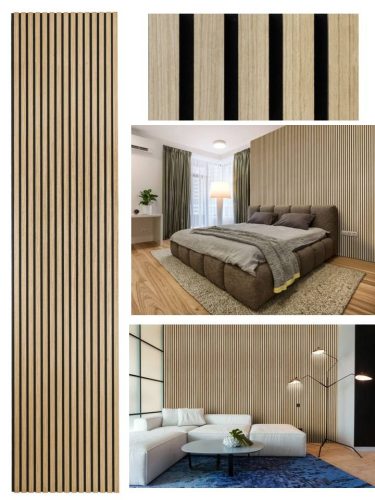 G21 Akusztikus panel 270x60,5x2,1 cm, természetes tölgy (zajcsökkentő, dekor falpanel, falburkolat) 63910193 +ajándék 80.000Ft értékű****wellness utalvány 