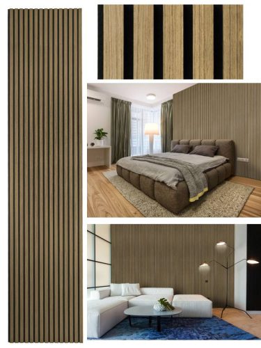 G21 Akusztikus panel 270x60,5x2,1 cm, teak (zajcsökkentő, dekor falpanel, falburkolat) 63910194 + ajándék 80.000Ft értékű ****wellness utalvány