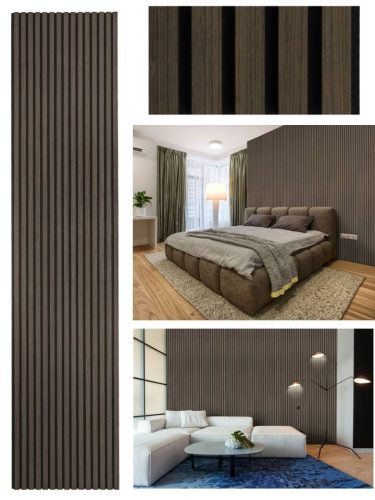 G21 Akusztikus panel 270x60,5x2,1 cm, sötét diófa (zajcsökkentő, dekor falpanel, falburkolat) 63910195 + ajándék 80.000Ft értékű ****wellness utalvány