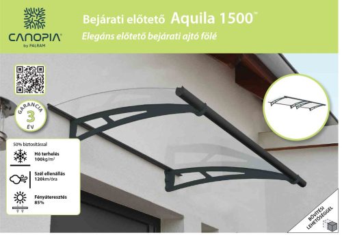 Palram Aquila 1500 Bővíthető Bejárati Előtető, 150x91 cm  (701089) +ajándék 40000Ft értékű****wellness utalvány