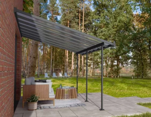 Palram Sierra 4200 szürke pergola, terasztető (426 x 286 cm) akár összeszereléssel is +ajándék 120000Ft értékű**** wellness utalvány