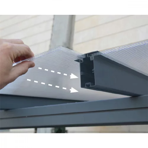 Palram Sierra 4200 szürke pergola, terasztető (426 x 286 cm) akár összeszereléssel is +ajándék 120000Ft értékű**** wellness utalvány
