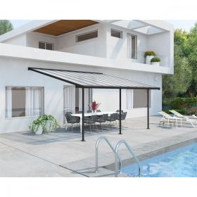   Palram Sierra 5400 szürke 3 x 5,46 pergola, terasztető (546x286cm) akár összeszereléssel is +ajándék 80000Ft értékű**** wellness utalvány