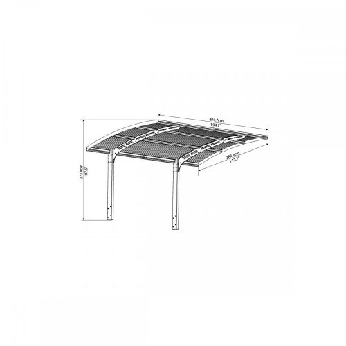 Fedett Kocsibeálló, 495x288 cm, Palram Arizona Wave 5000, akár összeszereléssel is +ajándék 80000Ft értékű ****wellness utalvány