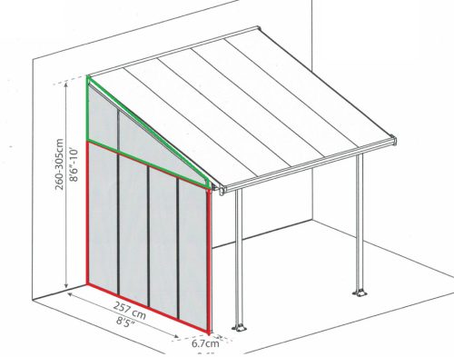 Oldalfal Palram Sierra pergolákhoz (fehér) + 40.000 Ft-os wellness utalvány