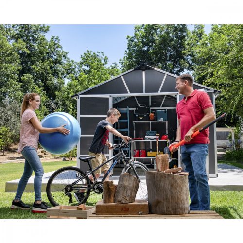 Kerti ház, Szerszámtároló, 271 x 332 cm, polikarbonát, Palram Yukon 11x9 antracit,  + 40.000 Ft-os wellness utalvány