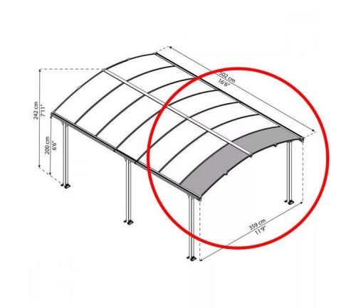 Bővítő elem Arcadia kocsibeállókhoz (70 cm)