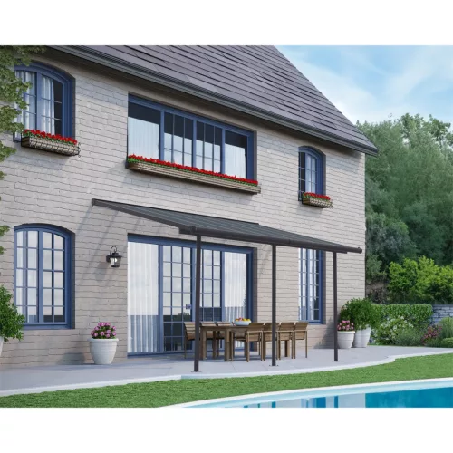 Palram Capri 4200 antracit/szürke 3 x 4,25 pergola, terasztető (426x286cm) akár összeszereléssel is, +ajándék 120000Ft értékű****wellness utalvány