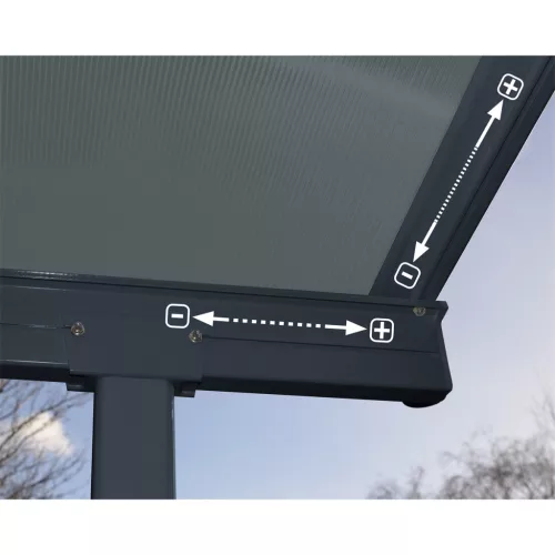 Palram Capri 5400 antracit/szürke 3 x 5,46 Pergola, Terasztető, állítható méretű, akár összeszereléssel is +ajándék 120000Ft értékű**** wellness utalvány 