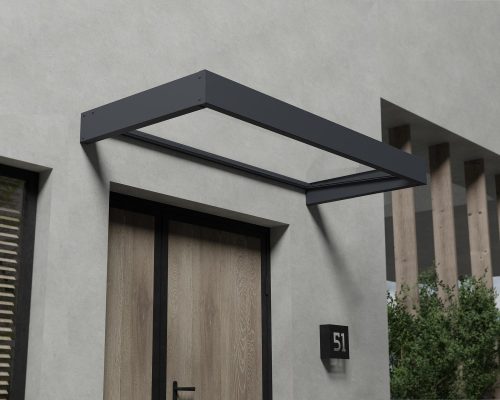 Modern bejárati előtető, 215 x 95 x 17 cm, Palram Sophia™ 2150 Víztiszta tetőpanellel