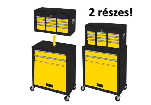 TOPEX Műhelykocsi, szerszámkocsi fém, 6 fiókos + tároló rekesz, (100 x 33 x 61,5 cm)