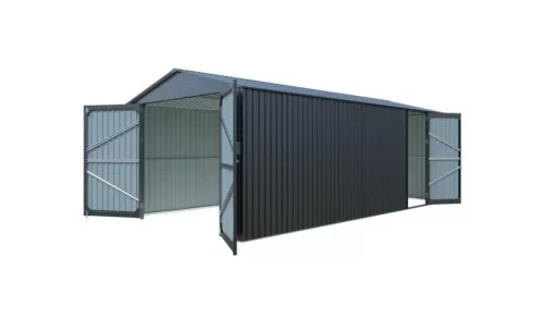 GreenBay 18 m² többfunkciós Fém Garázs, Szerszámtároló, 3 x 6 m, nyeregtetővel (antracit) +ajándék 120000Ft értékű****wellness utalvány