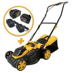   Riwall PRO RALM 3820 SET Akkumulátoros fűnyíró 20V szénkefe nélküli motorral + 2db akkumulátor+töltők (4Ah),+ajándék 80000Ft értékű****wellness utalvány