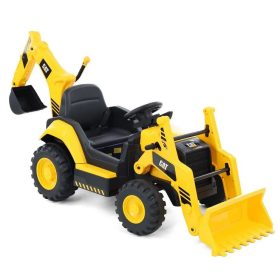   Akkumulátoros Gyermek Rakodógép HECHT CAT BACKHOE Yellow/sárga