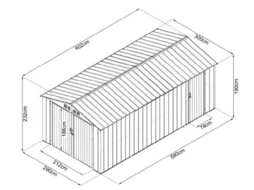 Riwall PRO RMCG 20x10 Fém Garázs, Szerszámtároló, 3 x 6 m, nyeregtetővel (antracit) +ajándék 120000Ft értékű****wellness utalvány