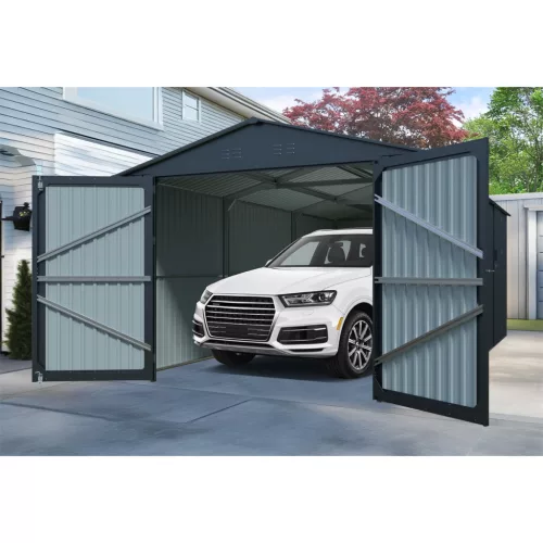 Riwall PRO RMCG 20x10 Fém Garázs, Szerszámtároló, 3 x 6 m, nyeregtetővel (antracit) +ajándék 120000Ft értékű****wellness utalvány