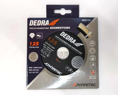 DEDRA HP2112 Szegmentált gyémánt vágótárcsa 125mm/22,2mm Dynamic