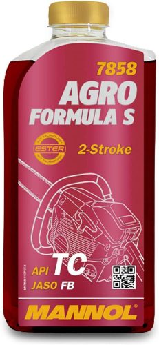  MANNOL 7858 AGRO FORMULA S 2T Magas teljesítményszintű motorolaj kétütemű, benzines kisgépekhez, 1 liter