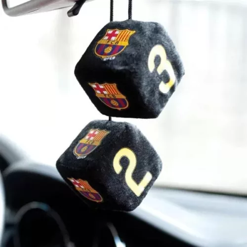 Plüss, Dekorációs Dobókocka 7 x7 cm, FC Barcelona logóval (RETRO feeling)