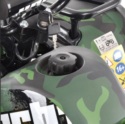 Benzinmotoros Quad 125 cm3, 8,1 LE, Hecht 56126 Army, beüzemelve szállítjuk!