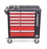 G21 Cooper 6 műhelykocsi, 6 fiókos, piros, max. terhelhetőség 150kg: fiókonként 25kg, +ajándék 80000Ft értékű****wellness utalvány