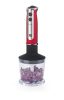 G21 VitalStick Mixer/Botmixer, 800W, fekete/piros, tartozékokkal (habverő/aprító)