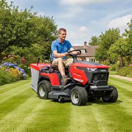 HECHT 5202 TWIN Kerti Fűnyíró Traktor Loncin motorral, 586cm3/17LE, gyűjtőkosaras, vágásszélesség: 102cm BEÜZEMELVE SZÁLLÍTJUK!  