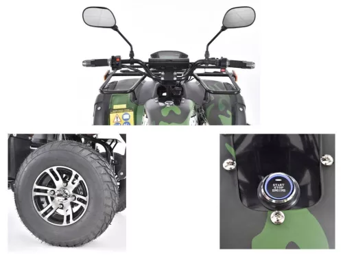Akkumulátoros QUAD, 2200 W, HECHT 59399 ARMY –  Beüzemelve szállítjuk! Közúti használatra is alkalmas (hatósági vizsgáztatás után!)