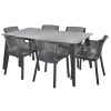 HECHT ELISA GRAPHITE SET 6 (1db asztal+6 db szék) 6 személyes Kerti bútor szett