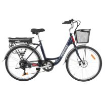   Elektromos Kerékpár HECHT PRIME BLUE, 26"-os, aluminium váz, tárcsa fék, Shimano váltó, 36V/10,4Ah, + 40.000 Ft értékű wellness utalvány 
