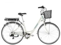   Elektromos Kerékpár HECHT PRIME White, 26"-os, aluminium váz, tárcsa fék, Shimano váltó, 36V/10,4Ah, 