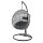 HECHT VICKY GREY függő fotel – kerti, összecsukható, párnával, fejtámasszal, szürke