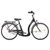  26" Biketek Hunyadi kerékpár vastag váz, fekete, biztonságos-alacsony átlépésű