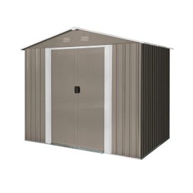   Kerti ház, Szerszámtároló, 174x236cm, acéllemez, Riwall RMSA 6x8 barna +ajándék 80000Ft értékű****wellness utalvány