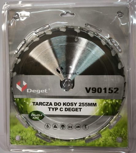 DEGET fűkasza tárcsa/ vágótárcsa C-típusú 255×25,4 mm